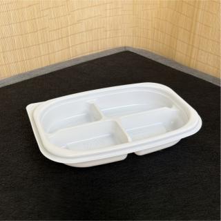 Disposable 4-compartment plastic tray/container (Rectangle)
