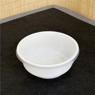 White Opaque Plastic Bowl with Lid