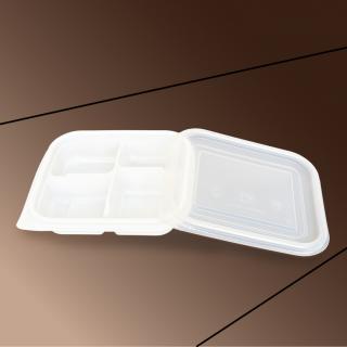 Disposable 4-Compartment Plastic Food Tray / Container (Square)