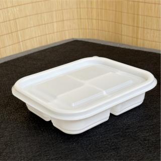 Disposable 4-Compartment Plastic Food Tray / Container (Square)