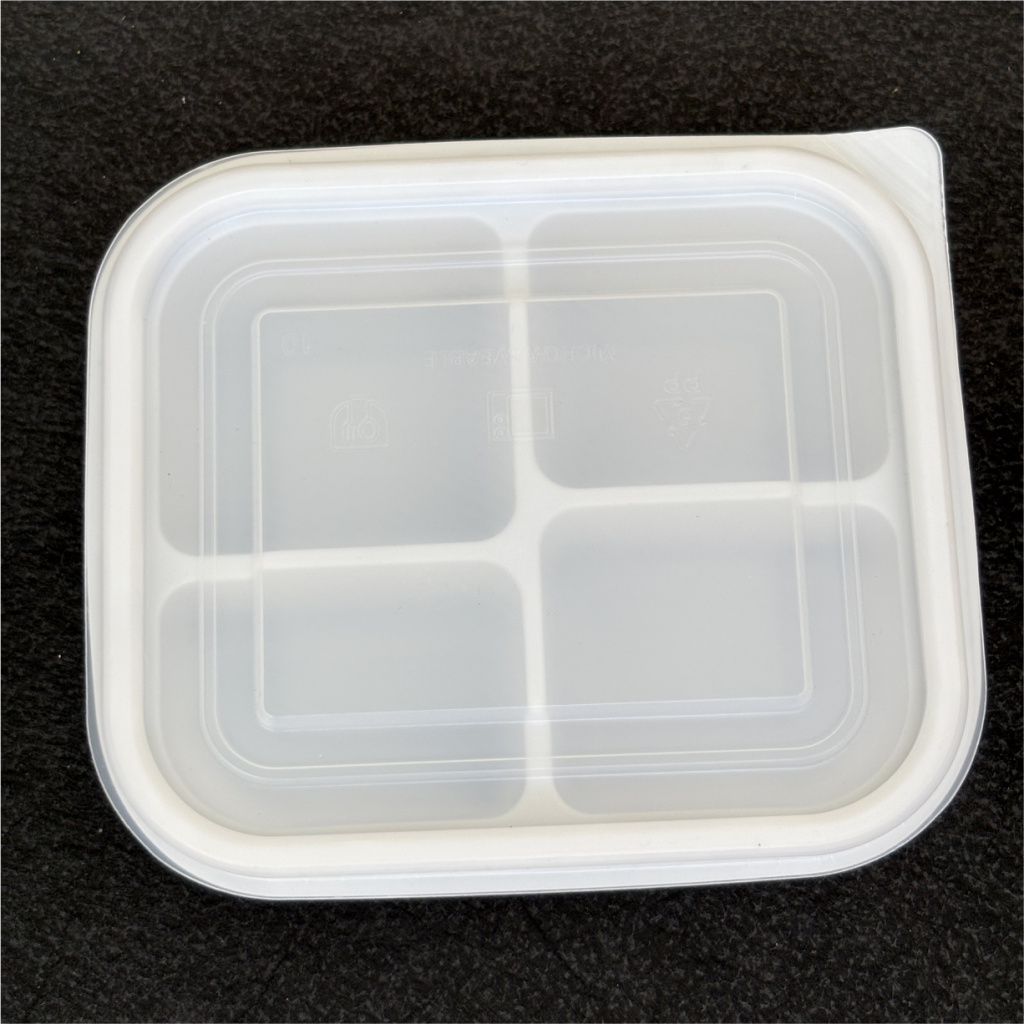 Disposable 4-Compartment Plastic Food Tray / Container (Square)